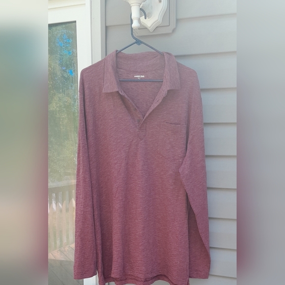 Lands End Long Sleeve Burgendy Polo  XLT - Picture 1 of 4